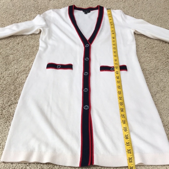 Talbots cream front button merino wool cardigan . - Picture 6 of 7